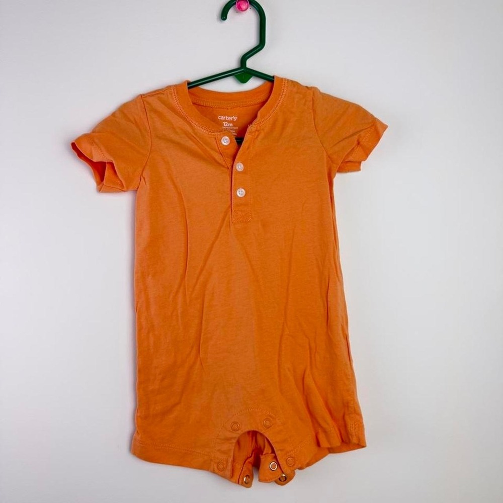 Carter's Baby Toddler orange romper 12 months